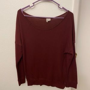 off the shoulder maroon top